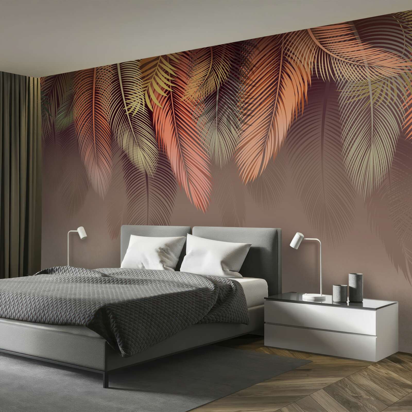 Fototapeta listy paprade na jeseň