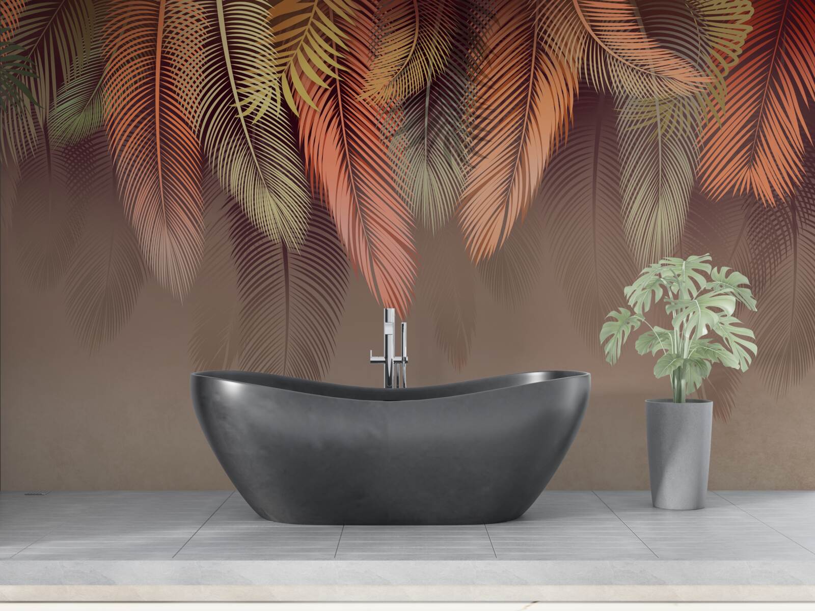 Fototapeta listy paprade na jeseň