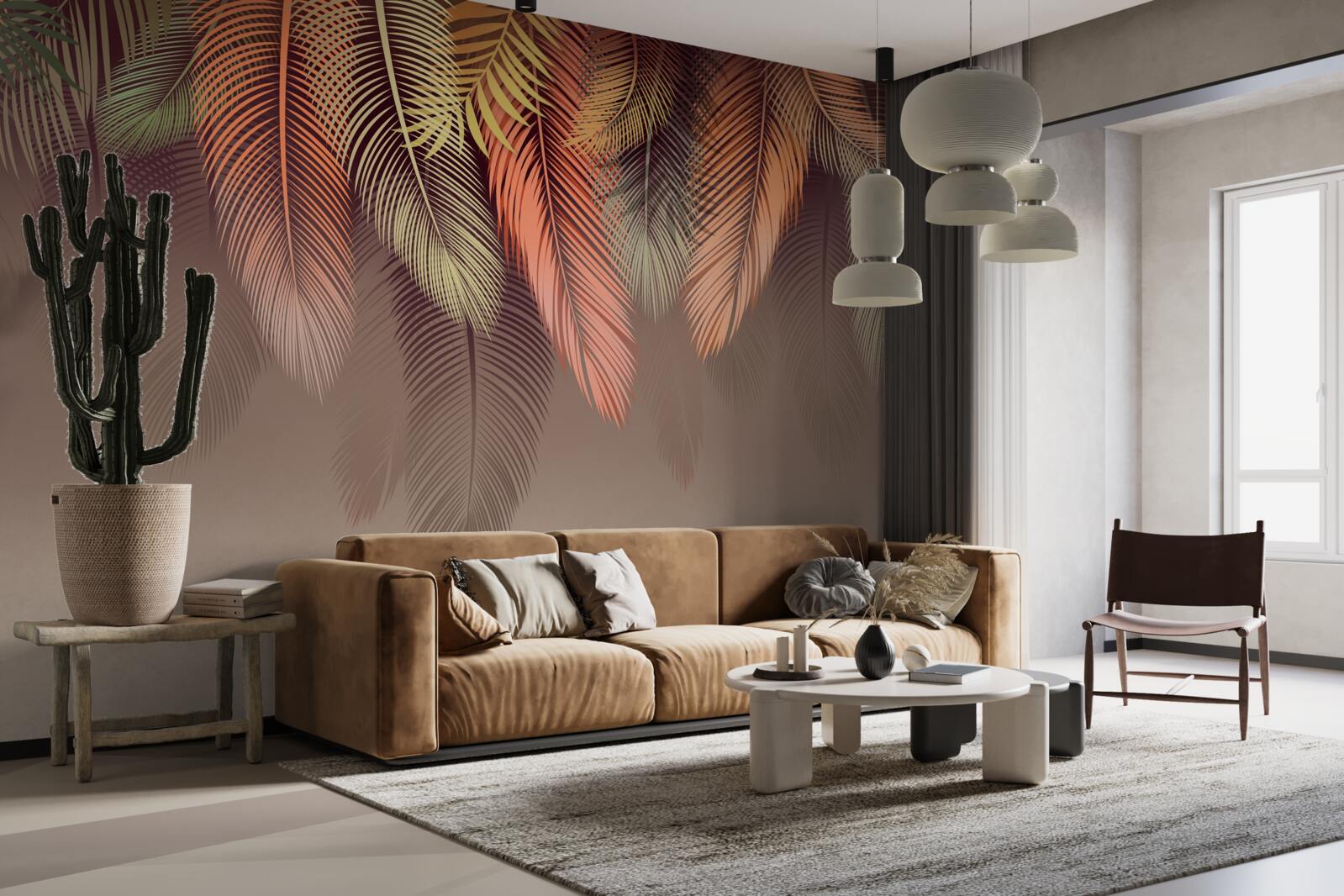 Fototapeta listy paprade na jeseň