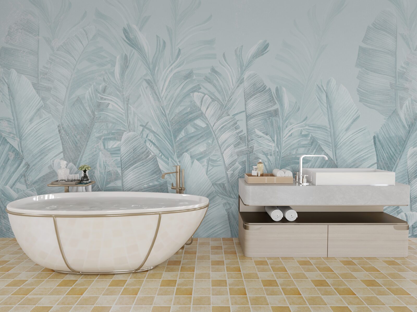 Fototapeta silný dážď zalieva rastliny