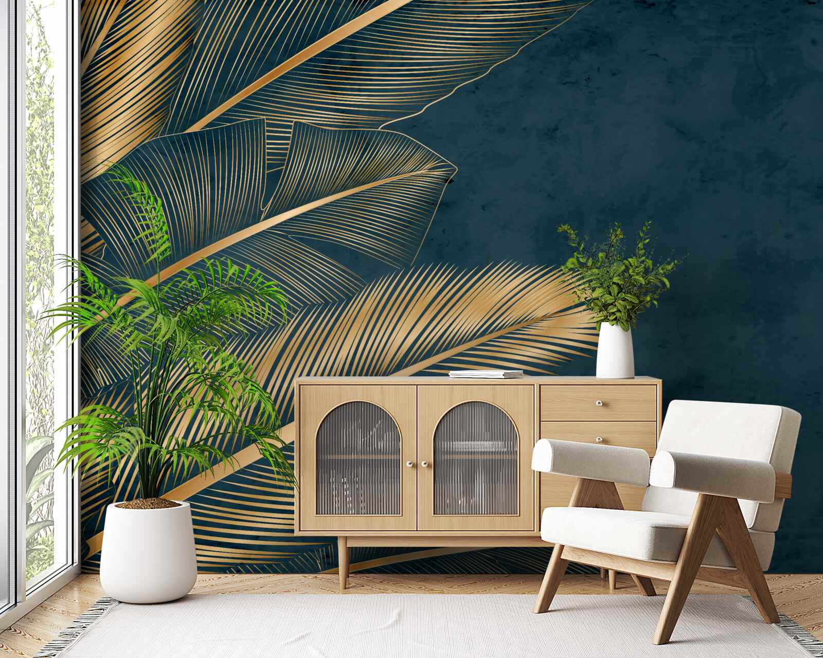 Fototapeta v noci sa papradie zlato leskne