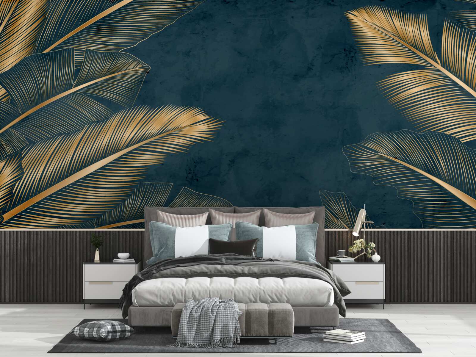 Fototapeta v noci sa papradie zlato leskne