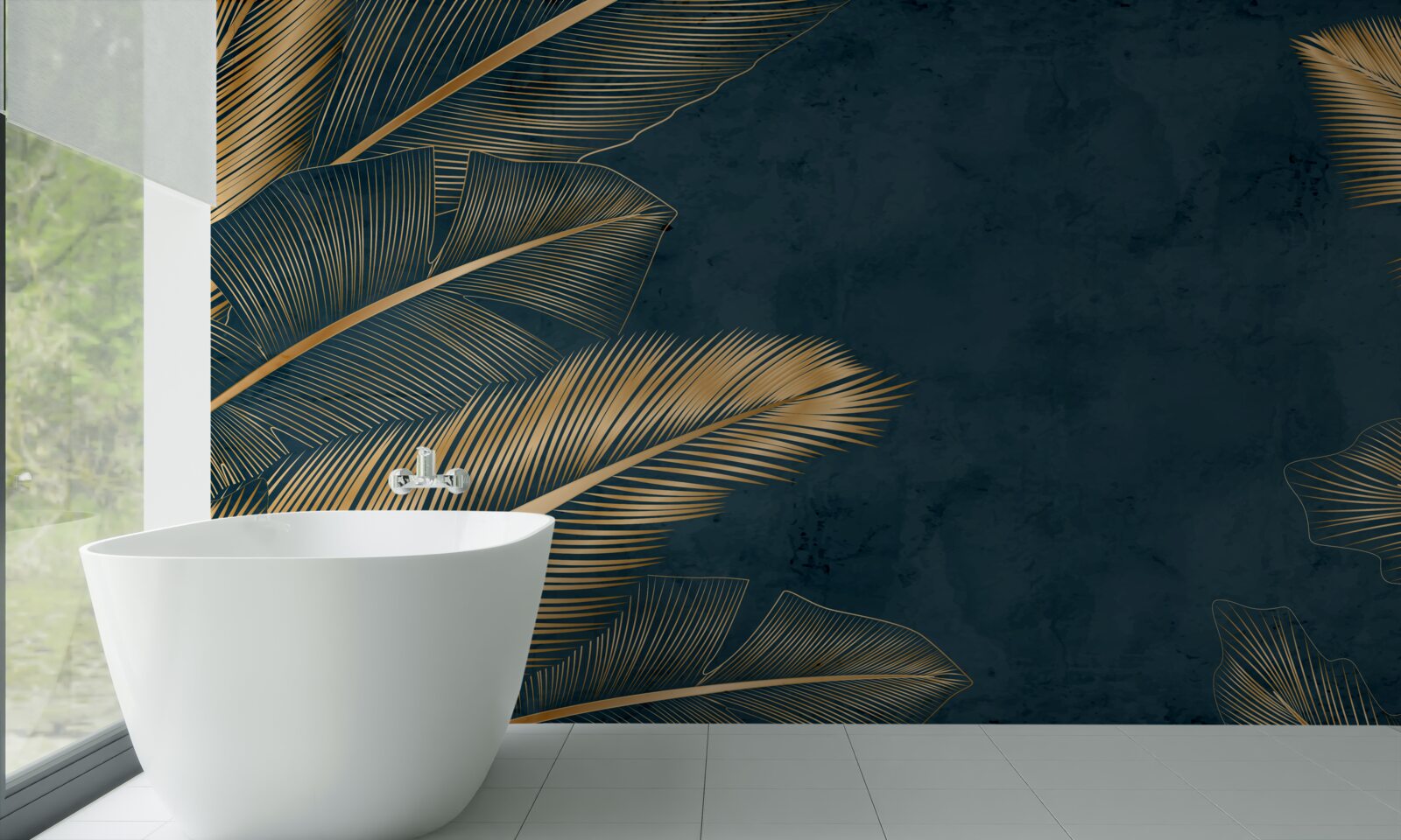 Fototapeta v noci sa papradie zlato leskne