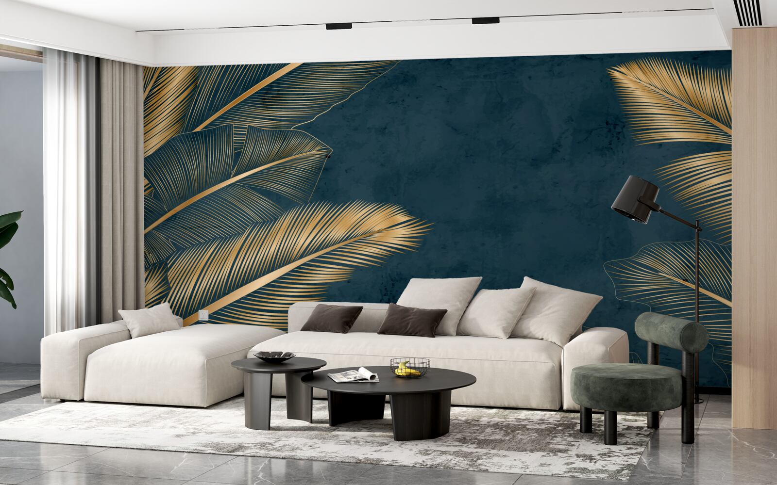 Fototapeta v noci sa papradie zlato leskne