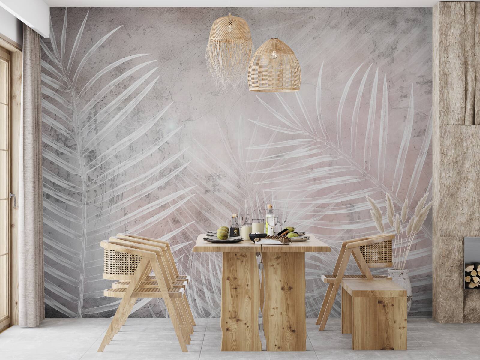 Fototapeta široké biele listy na mäkkom pozadí