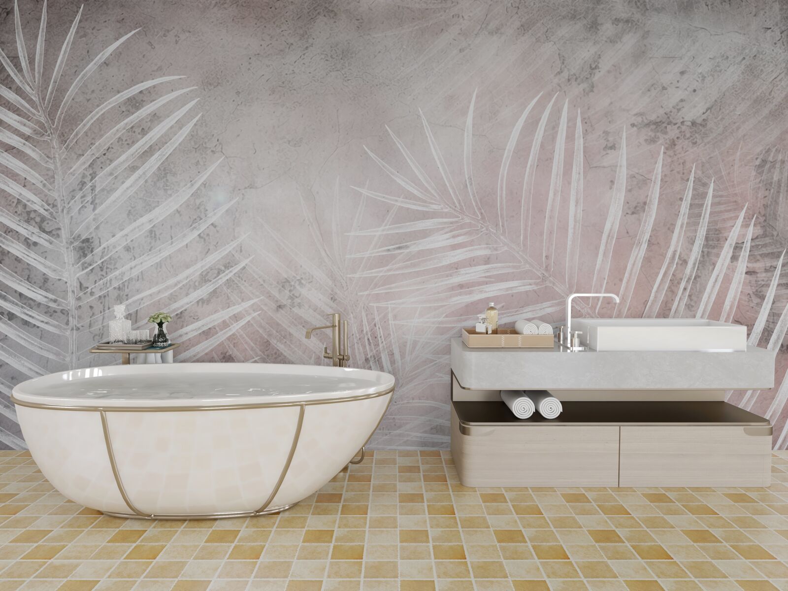 Fototapeta široké biele listy na mäkkom pozadí