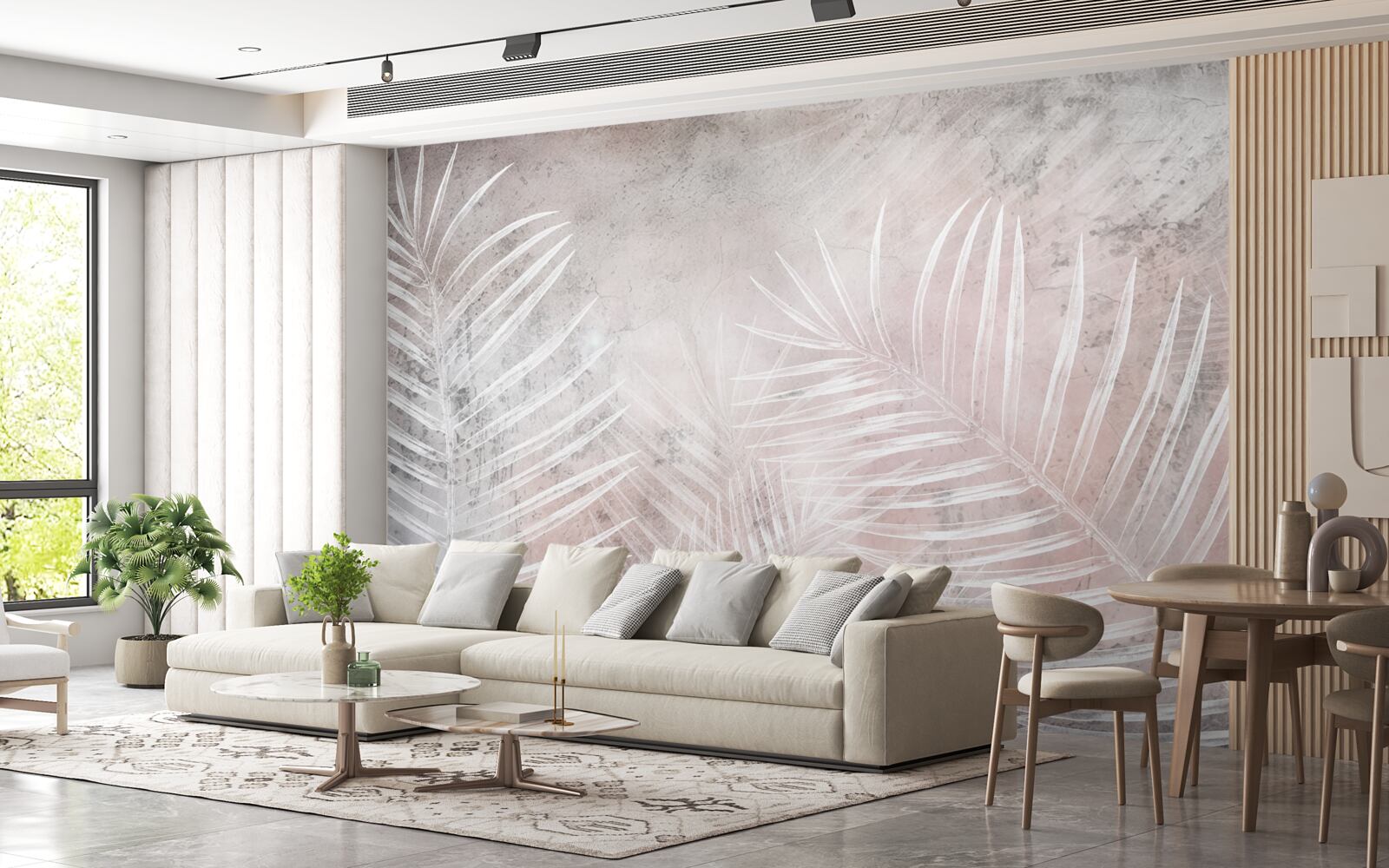 Fototapeta široké biele listy na mäkkom pozadí