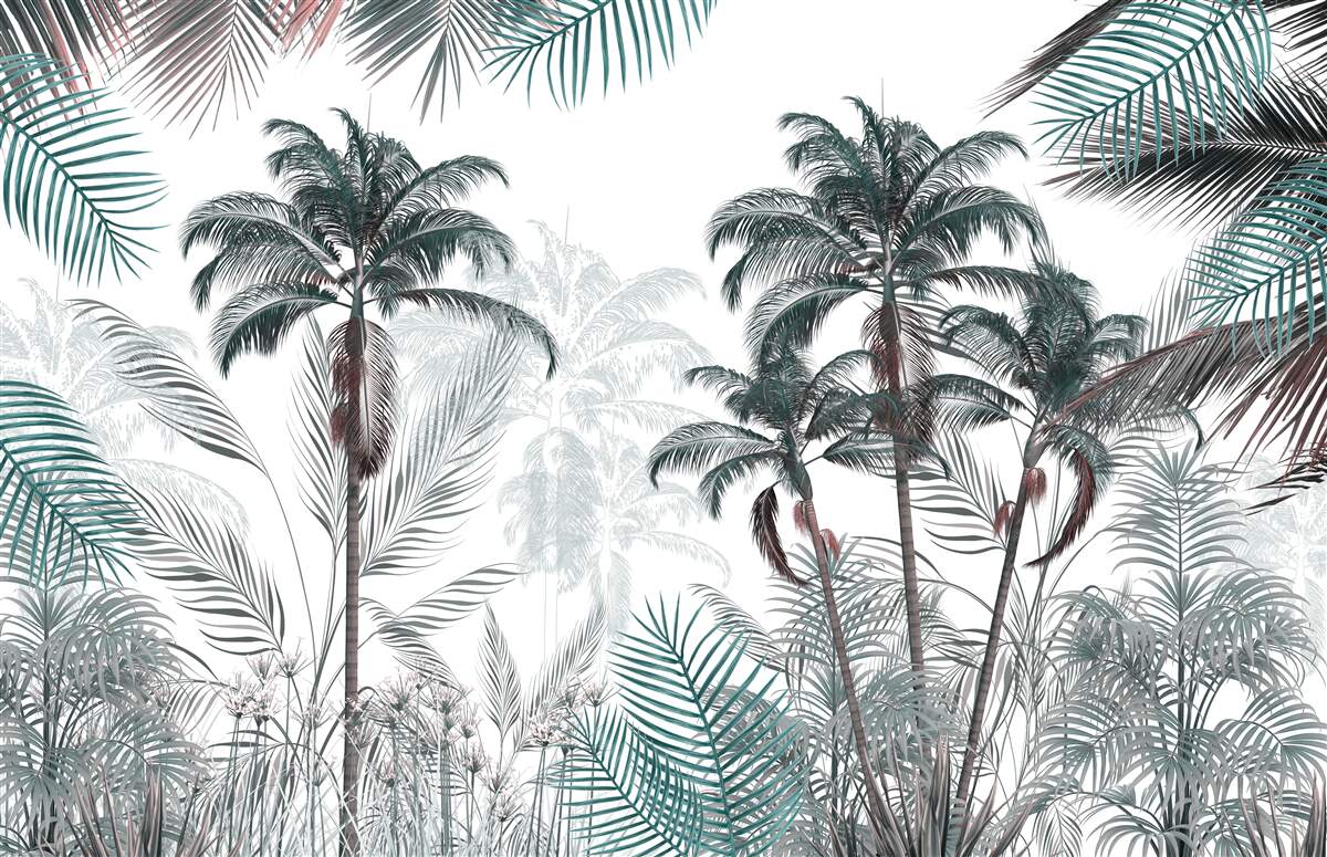 Fototapeta tropické lesy, palmy a paprade