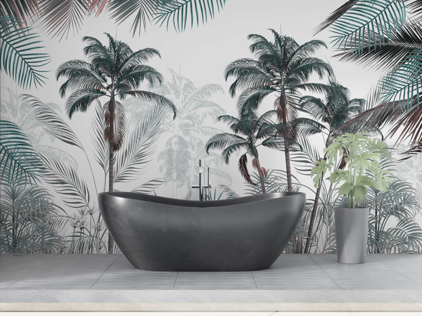 Fototapeta tropické lesy, palmy a paprade