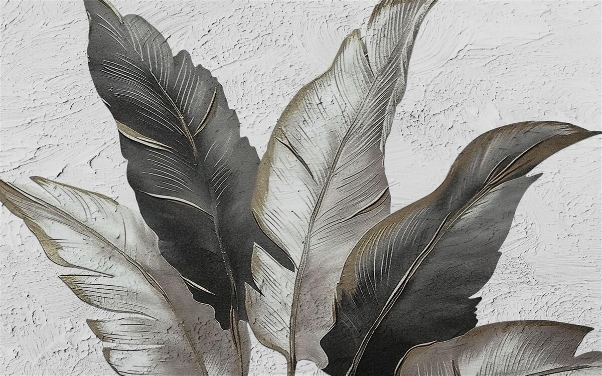 Fototapeta veľké listy sú zelené a biele