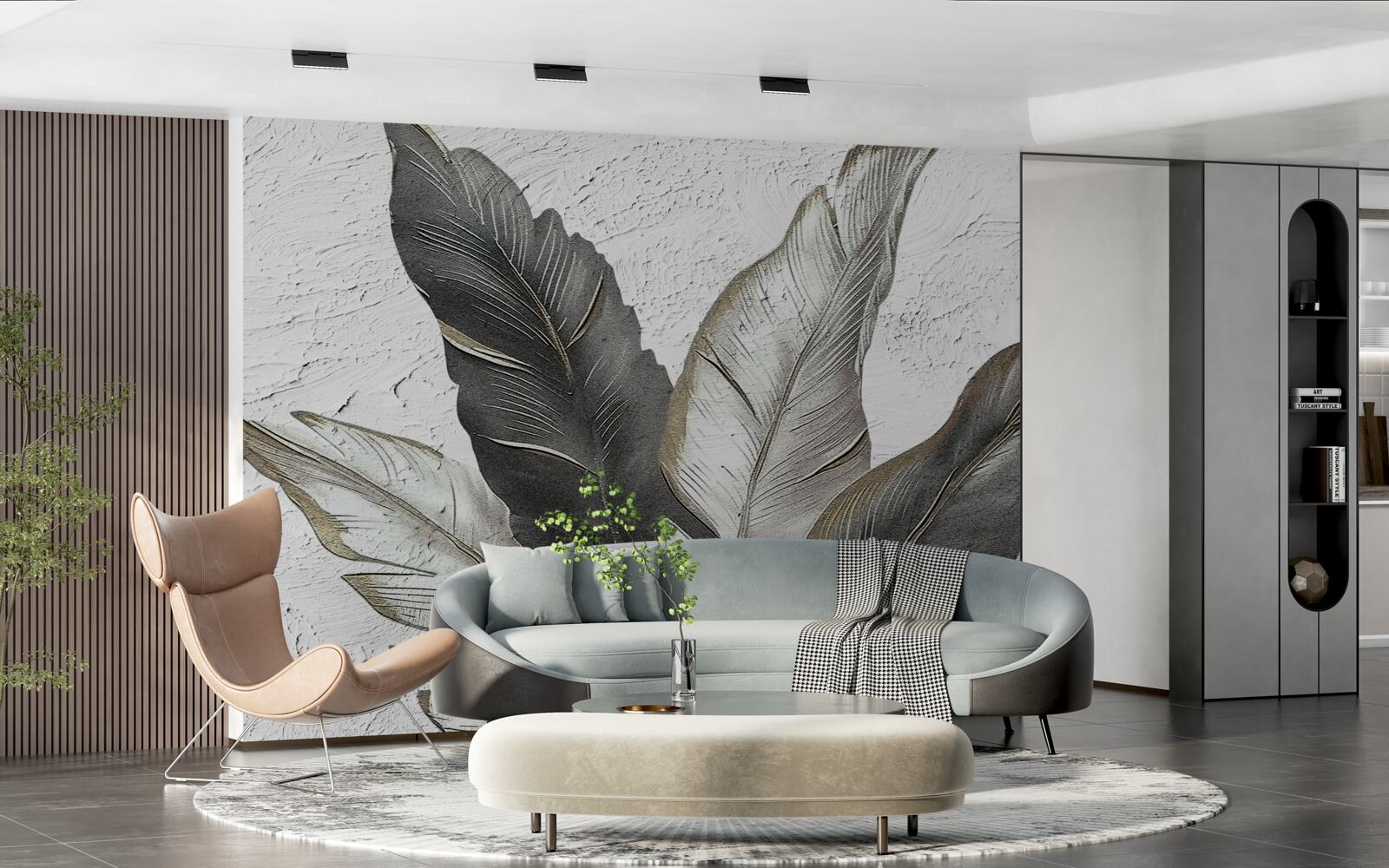 Fototapeta veľké listy sú zelené a biele