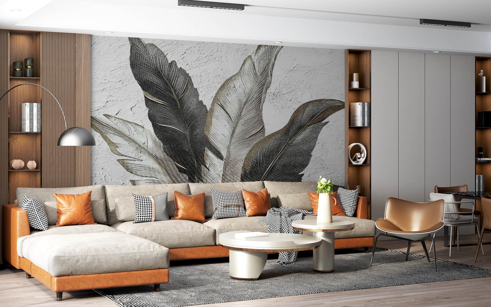 Fototapeta veľké listy sú zelené a biele