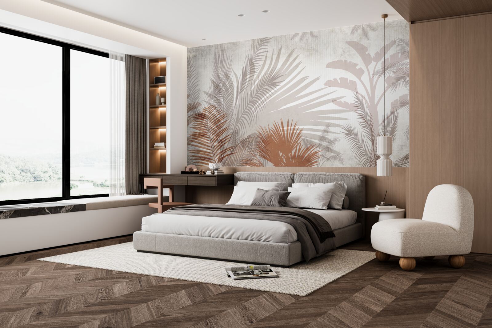 Fototapeta tropické listy a papraď