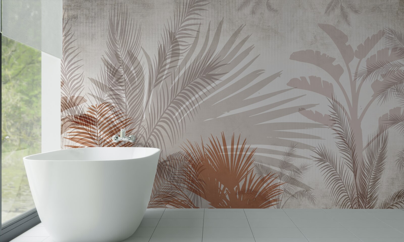 Fototapeta tropické listy a papraď