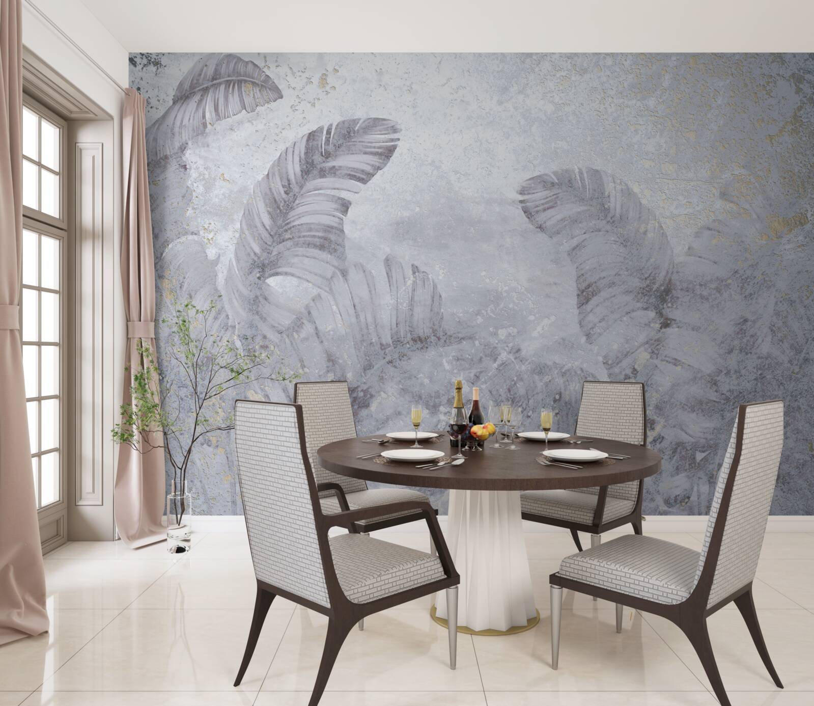 Fototapeta tropické listy v silnom daždi