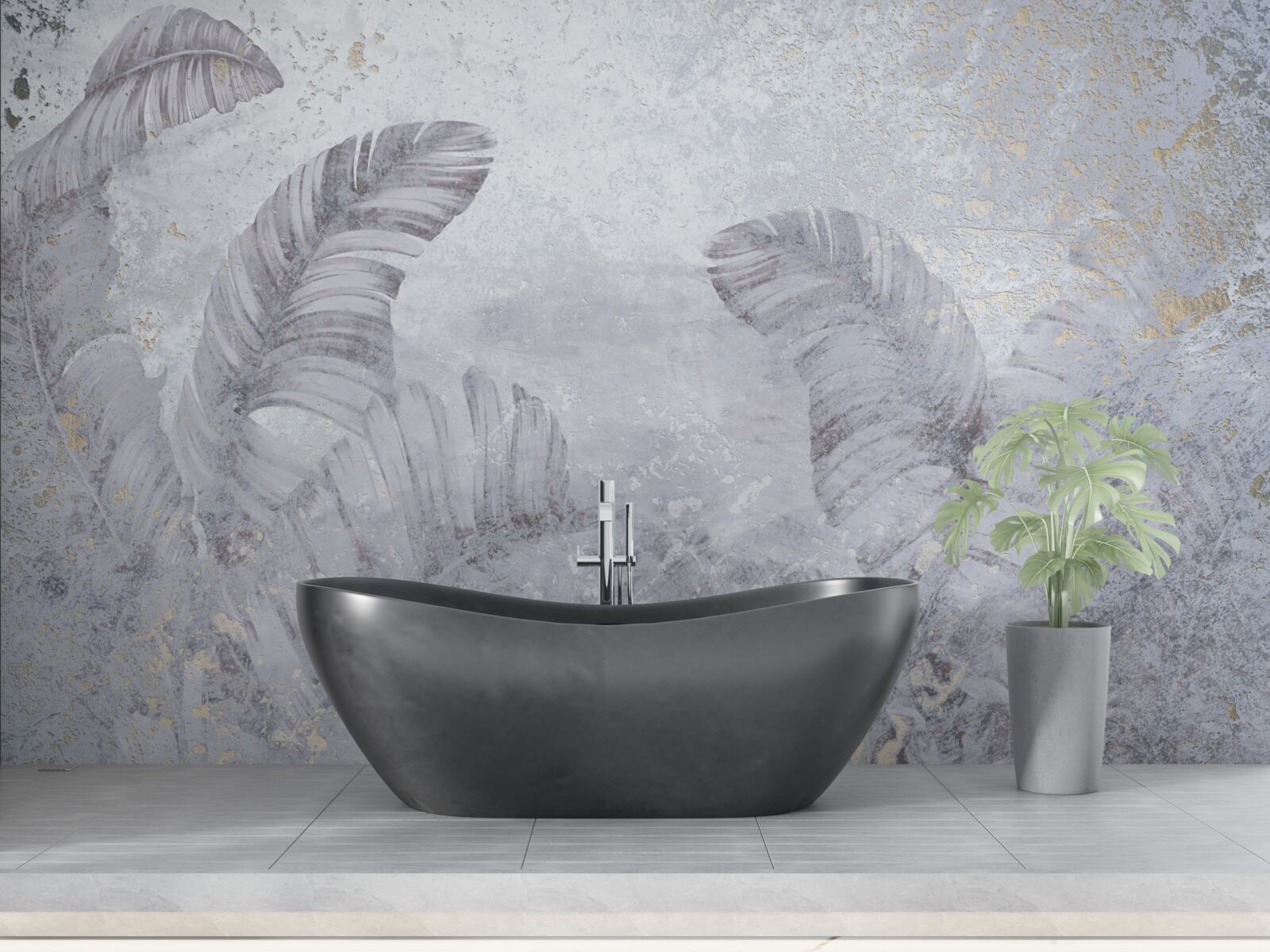 Fototapeta tropické listy v silnom daždi