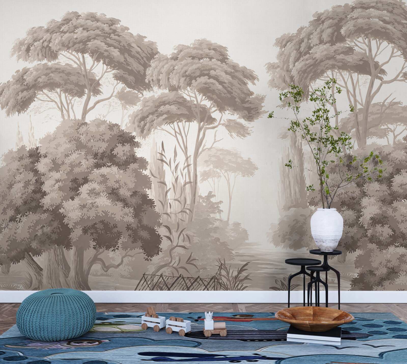 Fototapeta bujné koruny stromov v lese