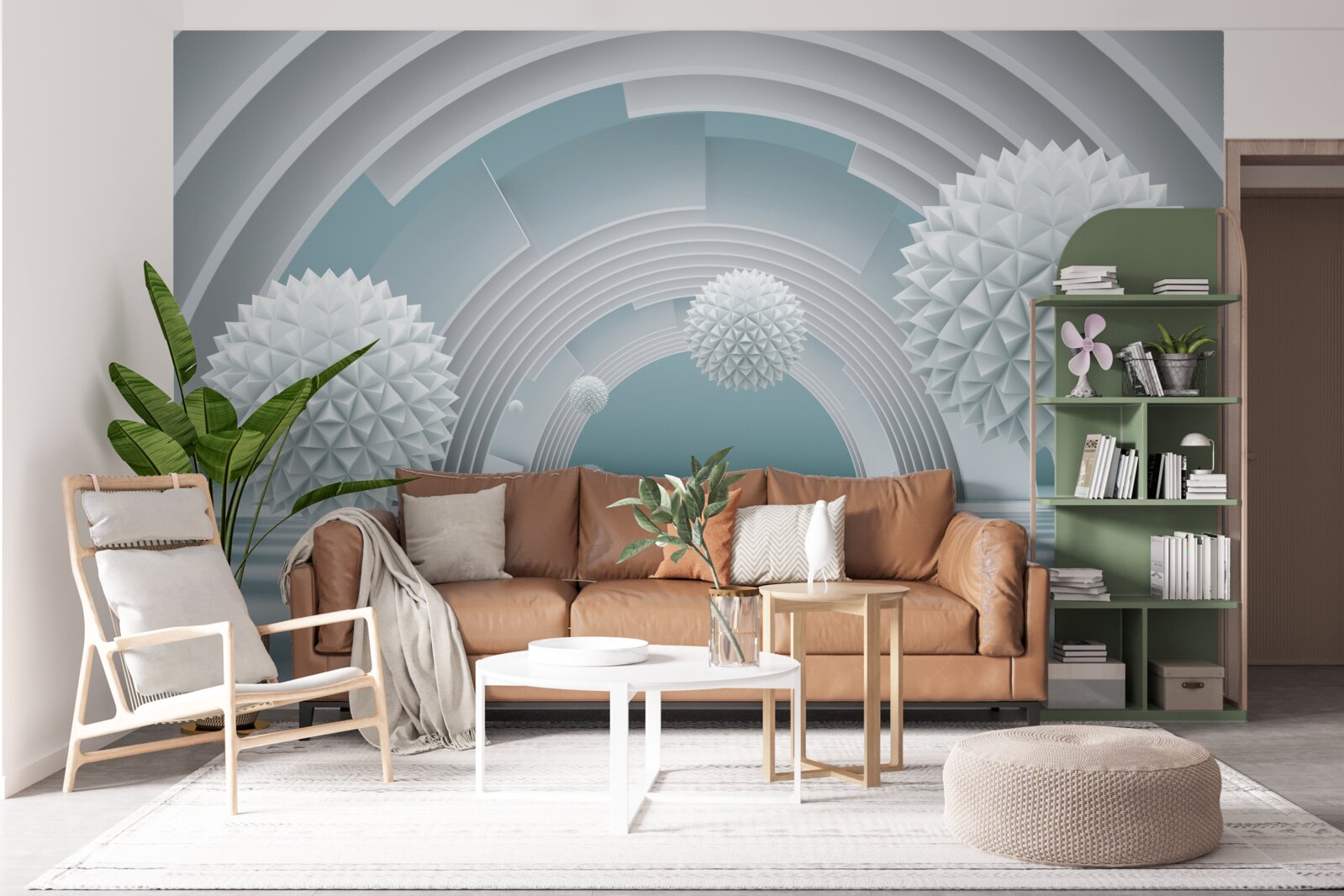 Fototapeta plávajúce ostré gule a kruhový tunel