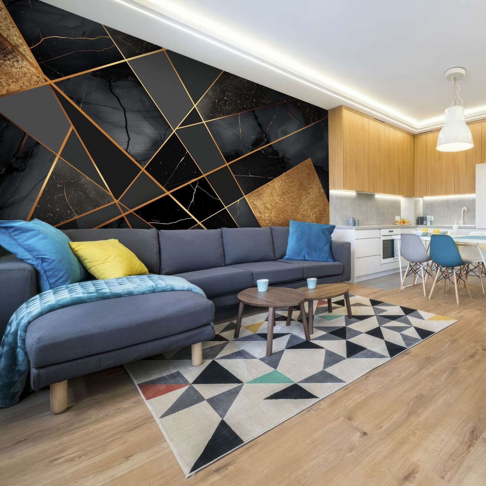 Fototapeta čierny mramor so zlatými žilami