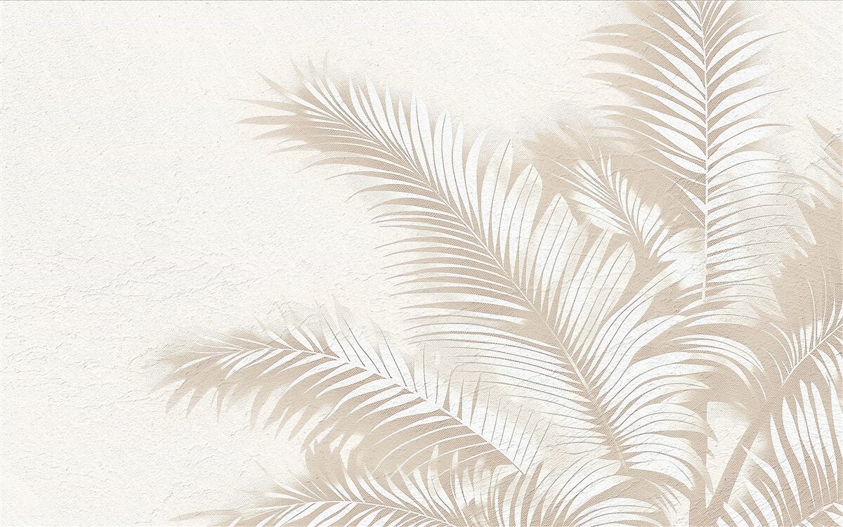 Fototapeta listy paprade sú snehovo biele