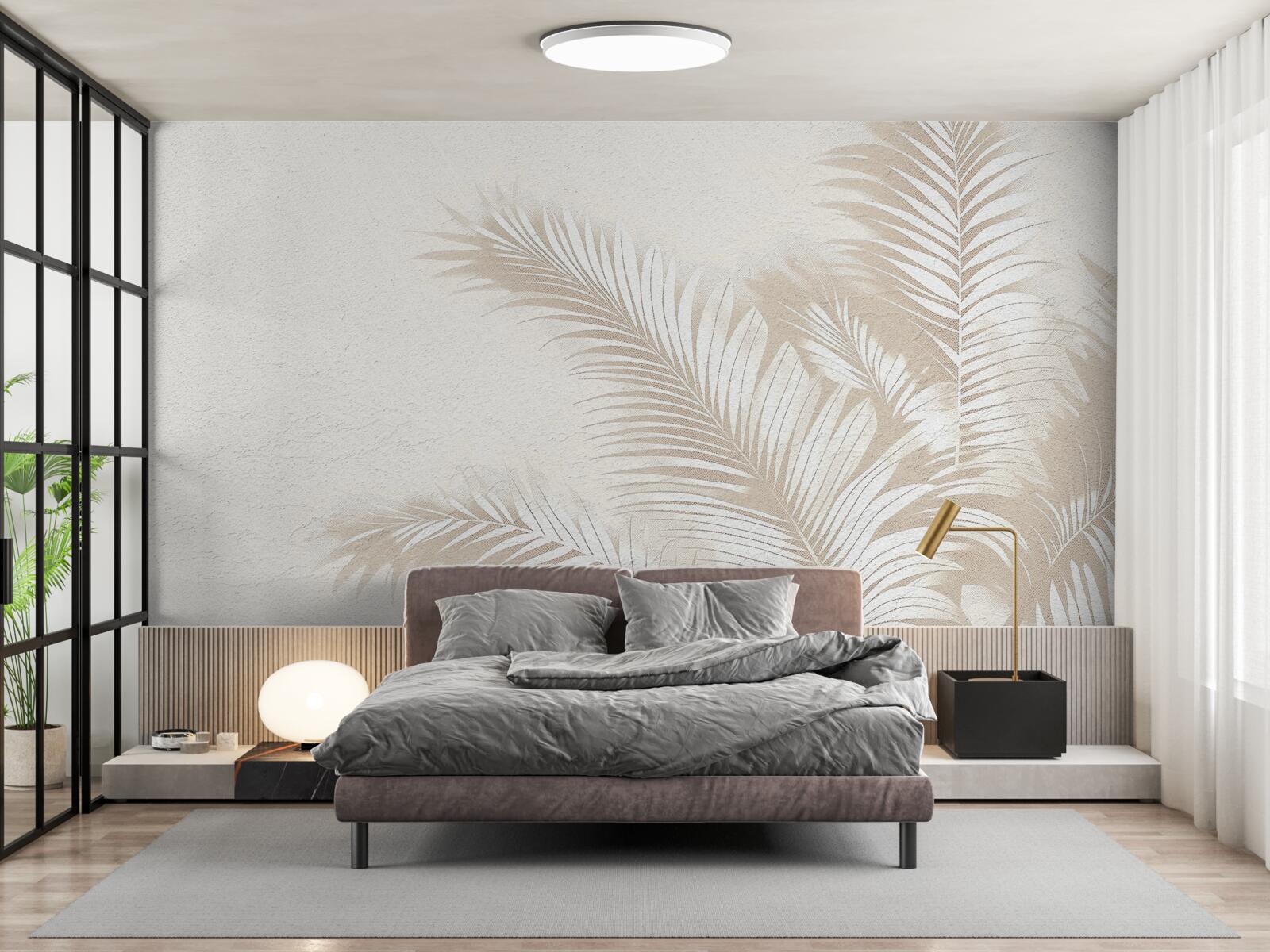 Fototapeta listy paprade sú snehovo biele