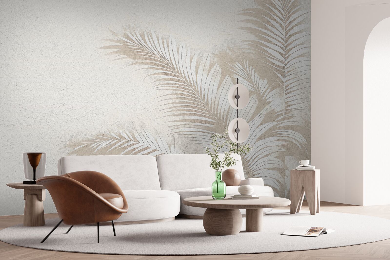 Fototapeta listy paprade sú snehovo biele