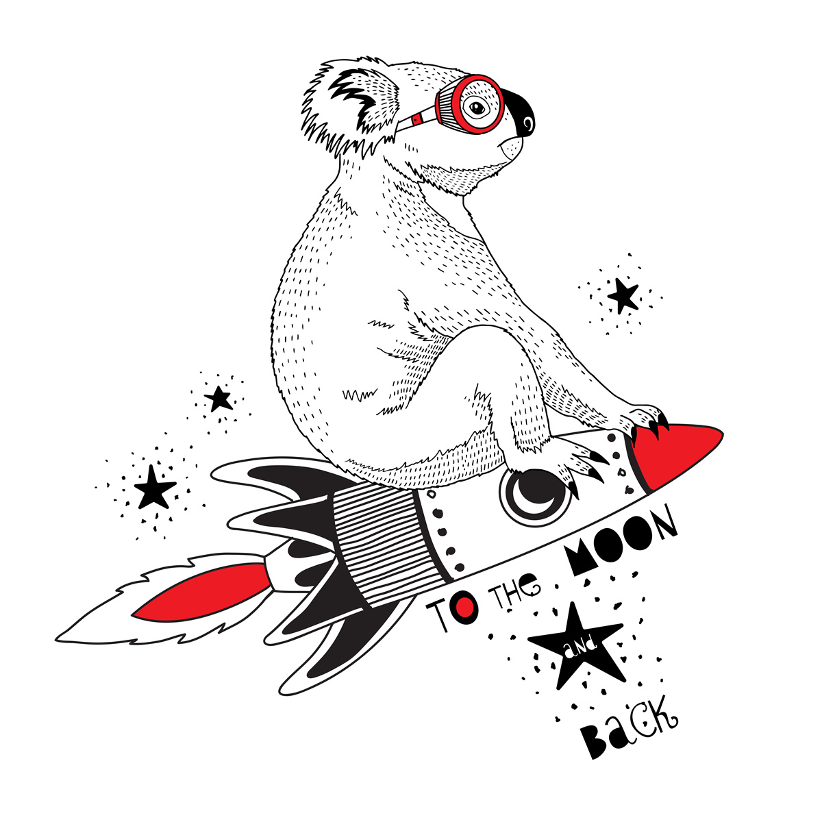 Fototapeta koala raketa