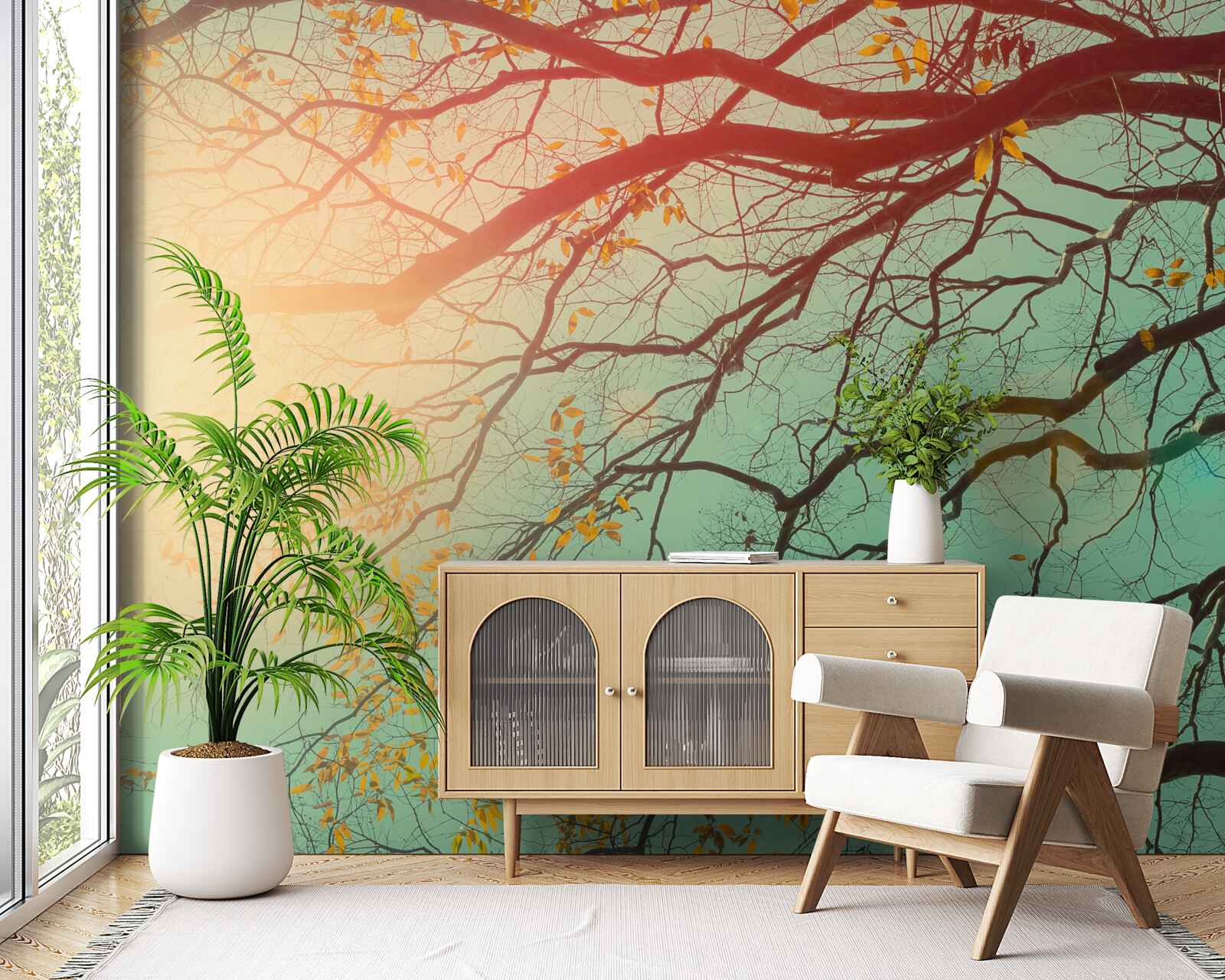 Fototapeta proti oblohe je vidieť vetvy stromov