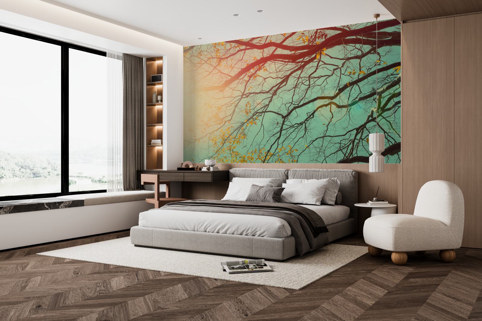 Fototapeta proti oblohe je vidieť vetvy stromov