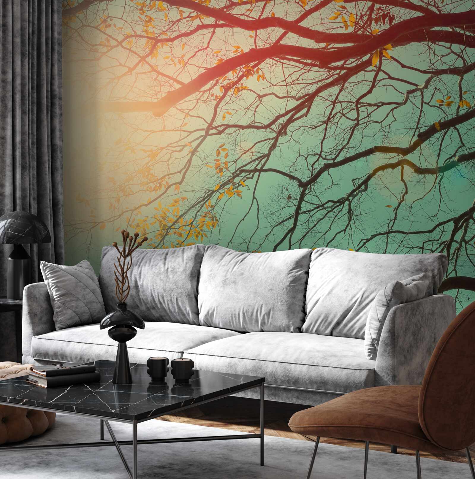 Fototapeta proti oblohe je vidieť vetvy stromov