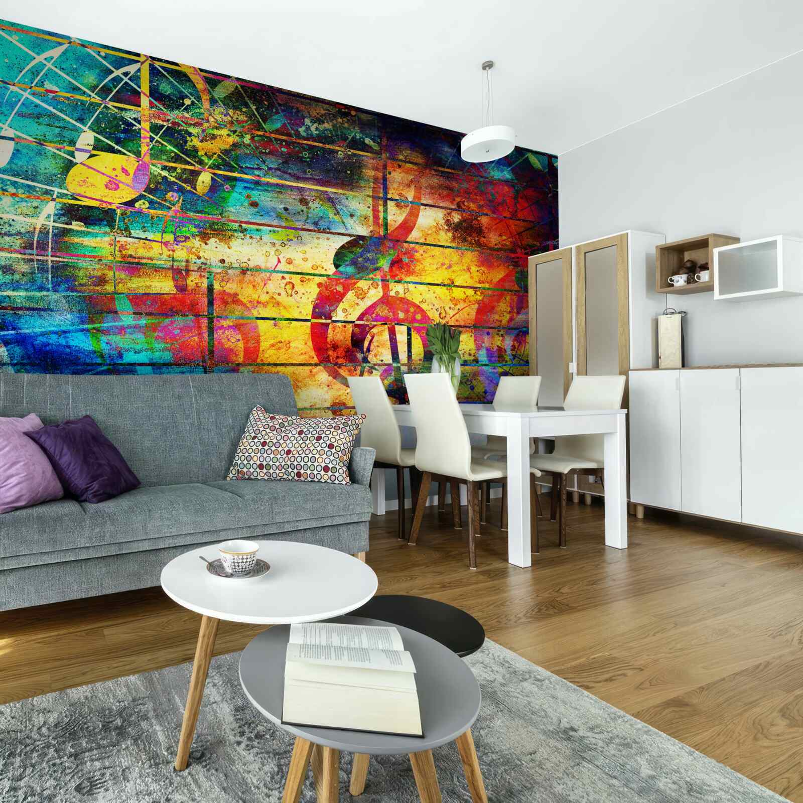 Fototapeta graffiti v podobe husľového kľúča