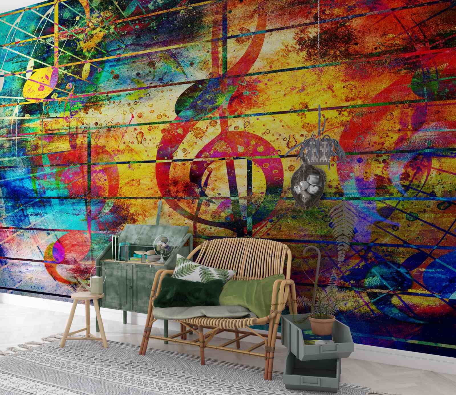 Fototapeta graffiti v podobe husľového kľúča