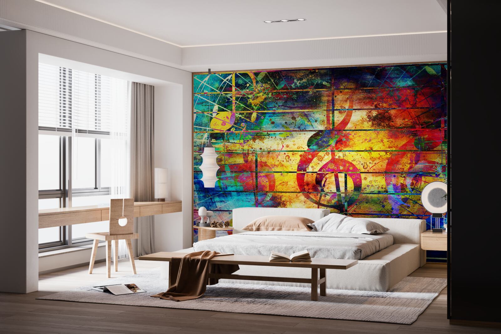 Fototapeta graffiti v podobe husľového kľúča