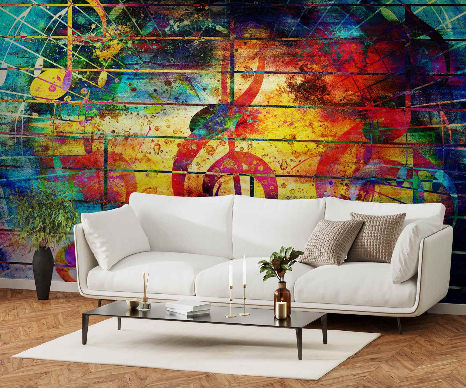 Fototapeta graffiti v podobe husľového kľúča