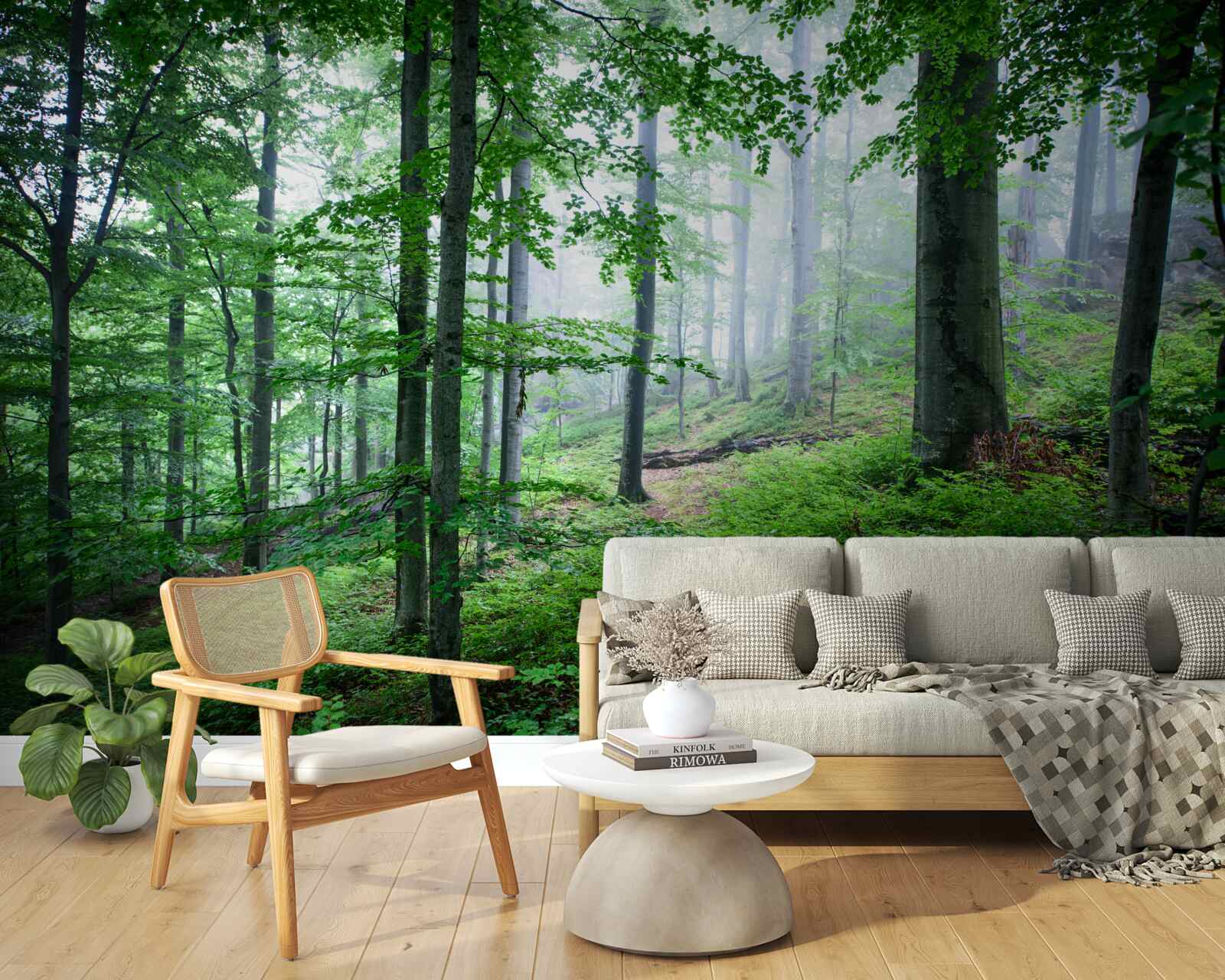 Fototapeta hmla padá na lesnú húštinu