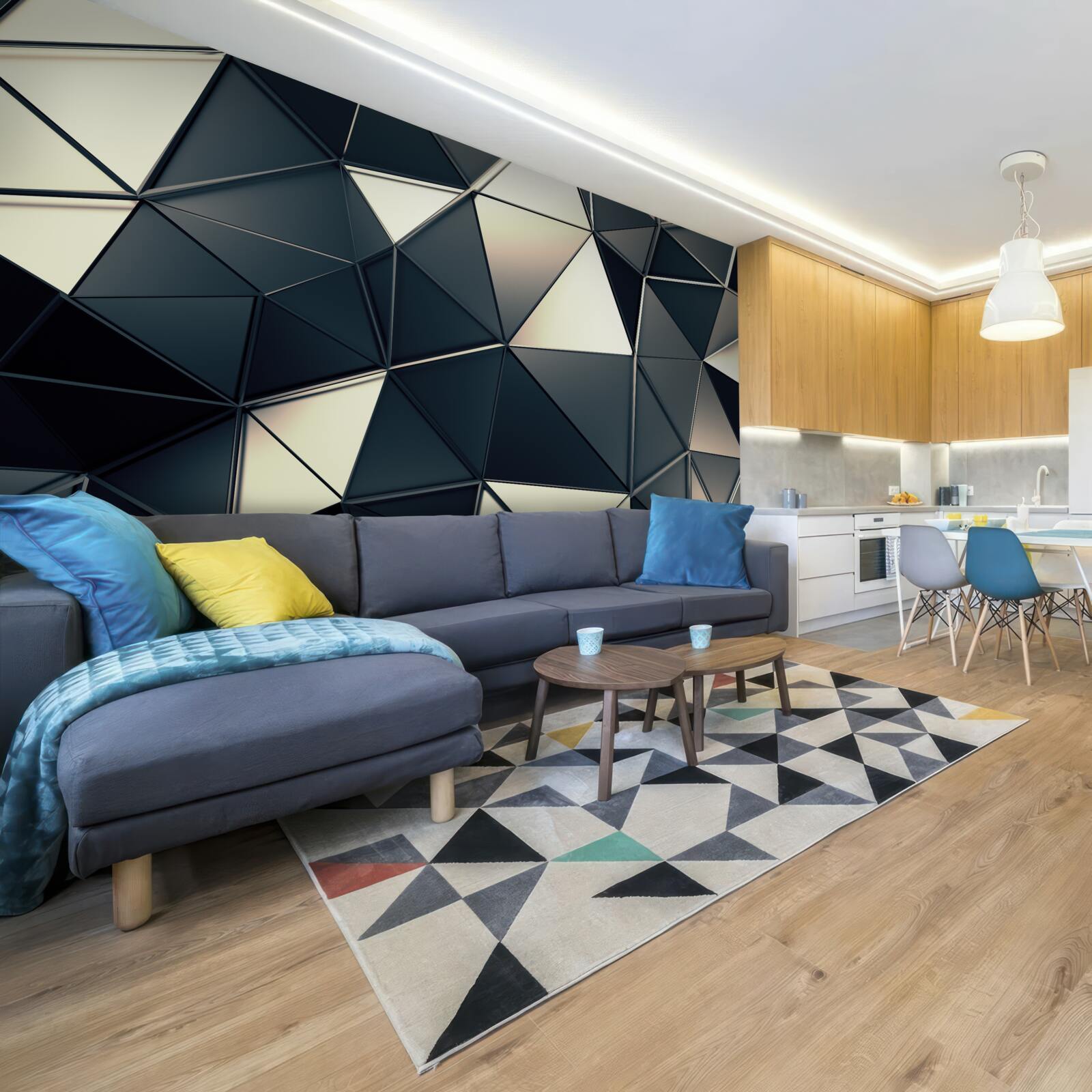 Fototapeta žiara abstraktných trojuholníkov