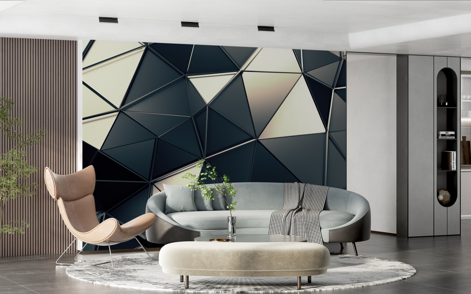 Fototapeta žiara abstraktných trojuholníkov