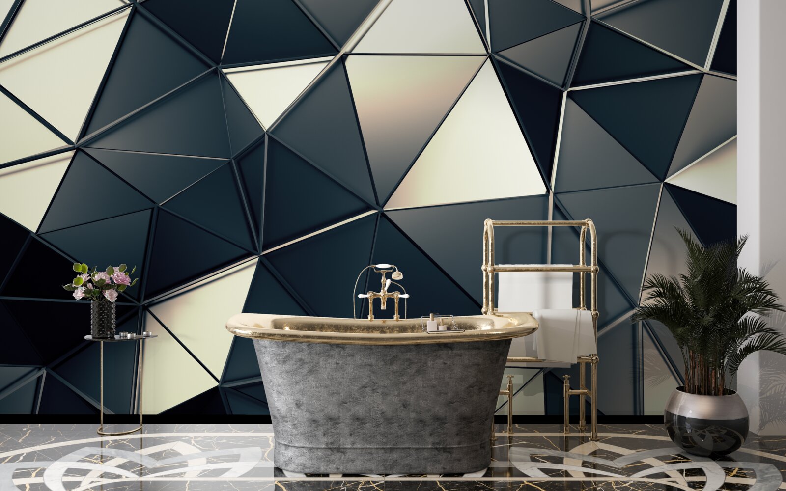 Fototapeta žiara abstraktných trojuholníkov