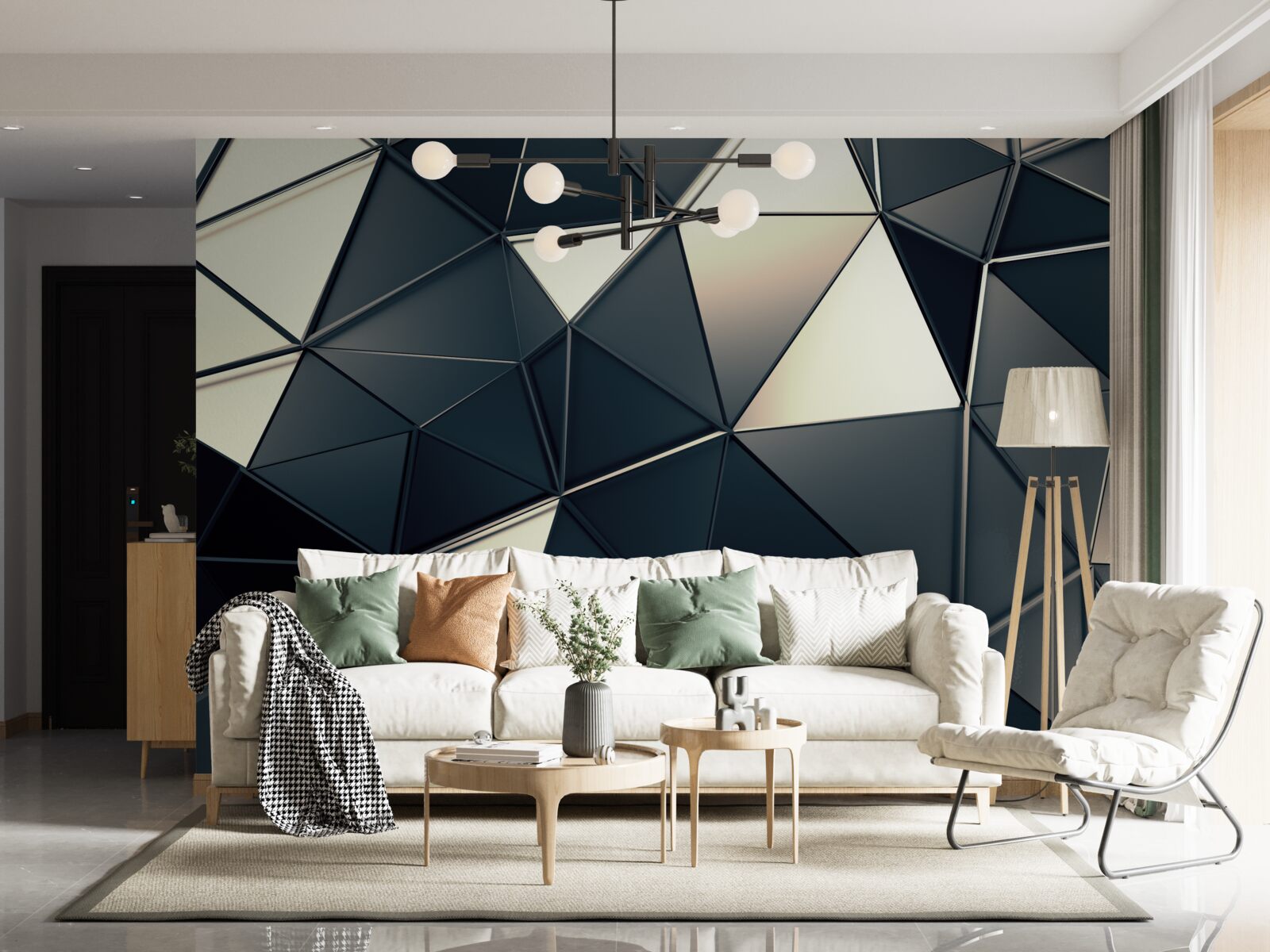 Fototapeta žiara abstraktných trojuholníkov