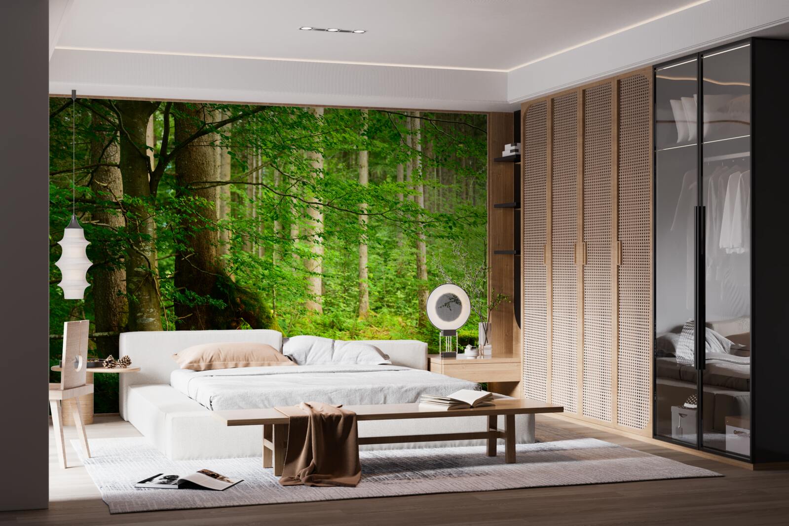 Fototapeta svieži zelený letný les