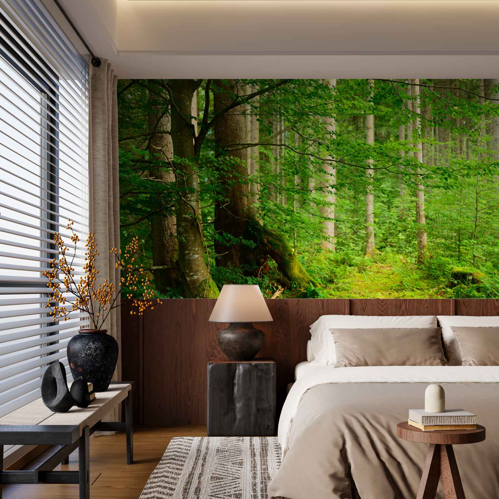 Fototapeta svieži zelený letný les