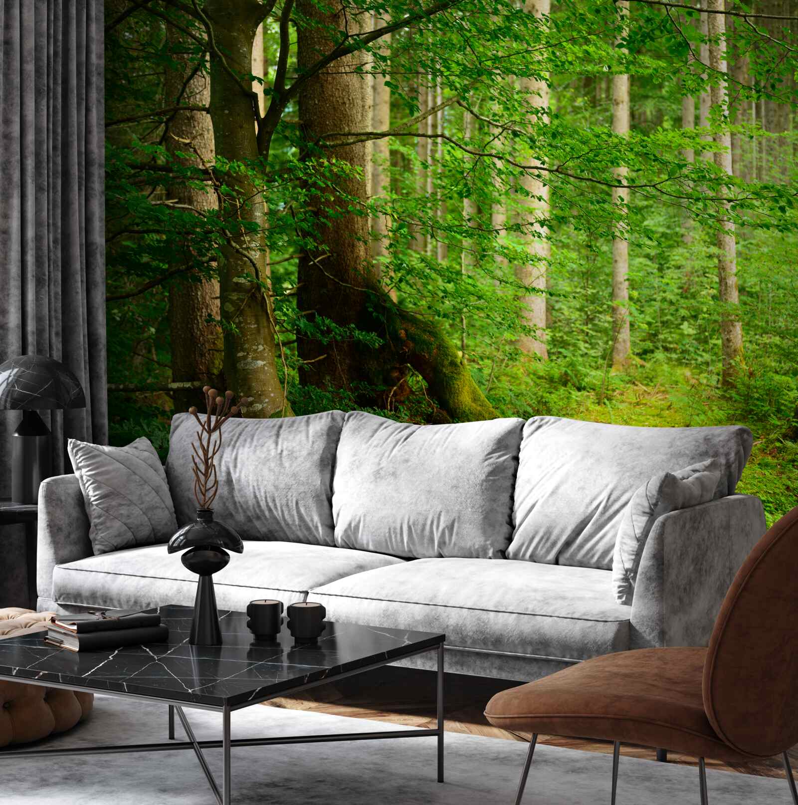 Fototapeta svieži zelený letný les