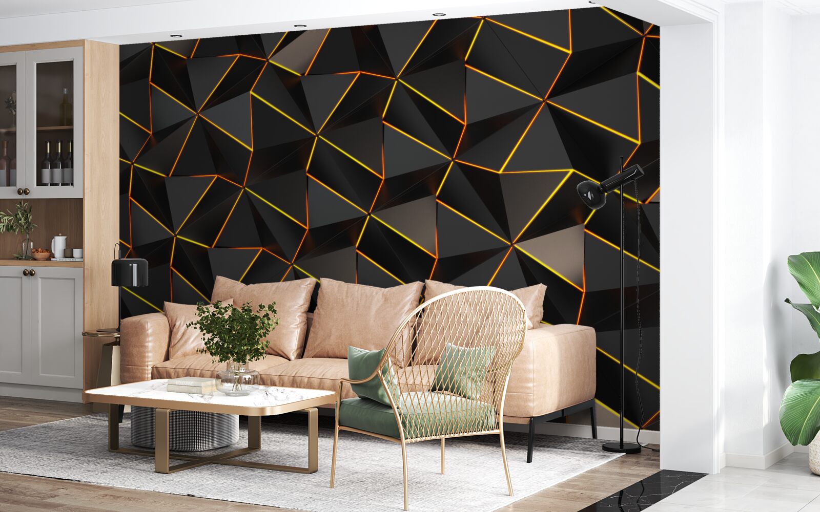 Fototapeta 3D pyramídy so zlatom