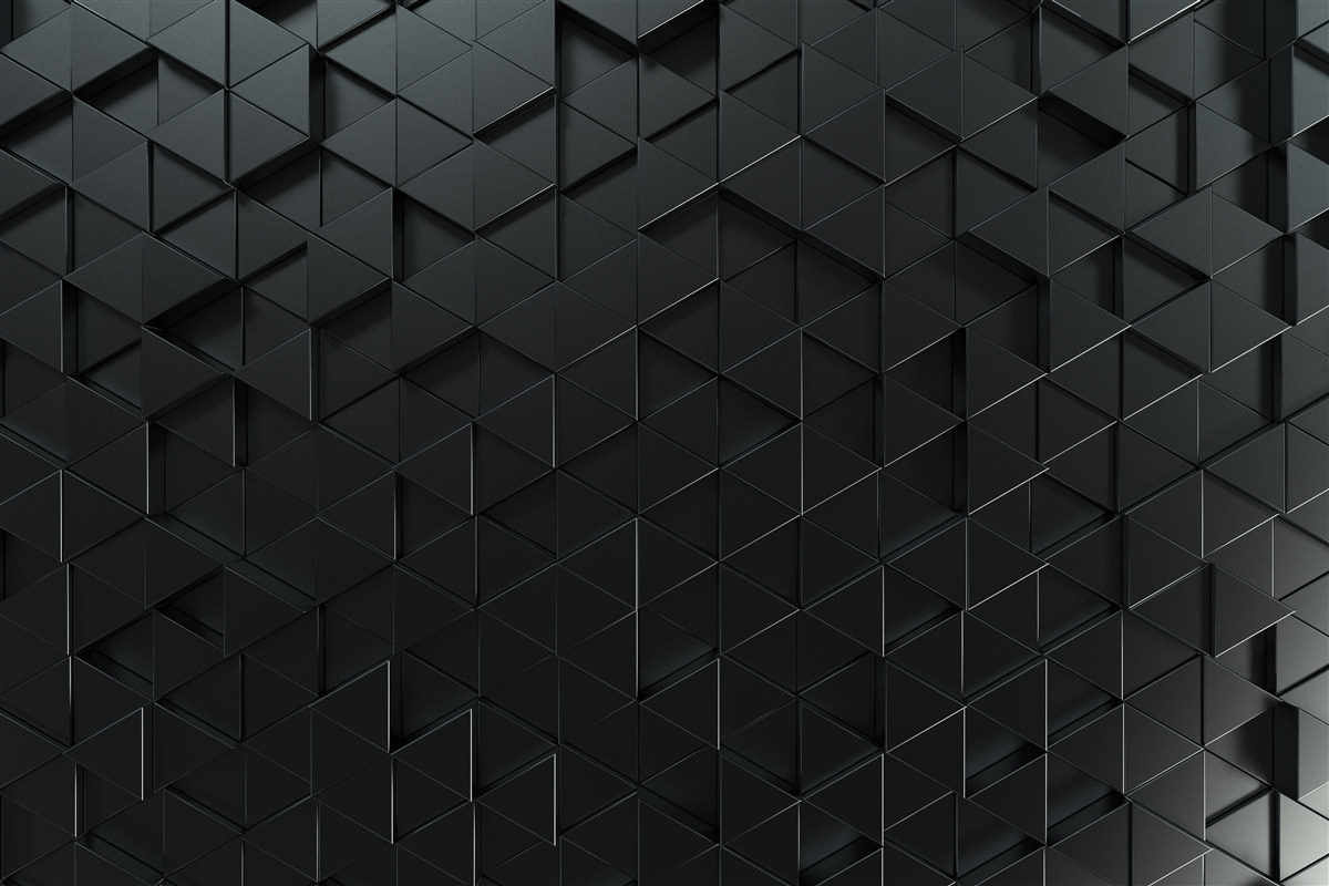 Fototapeta objemové trojuholníky v čiernej farbe