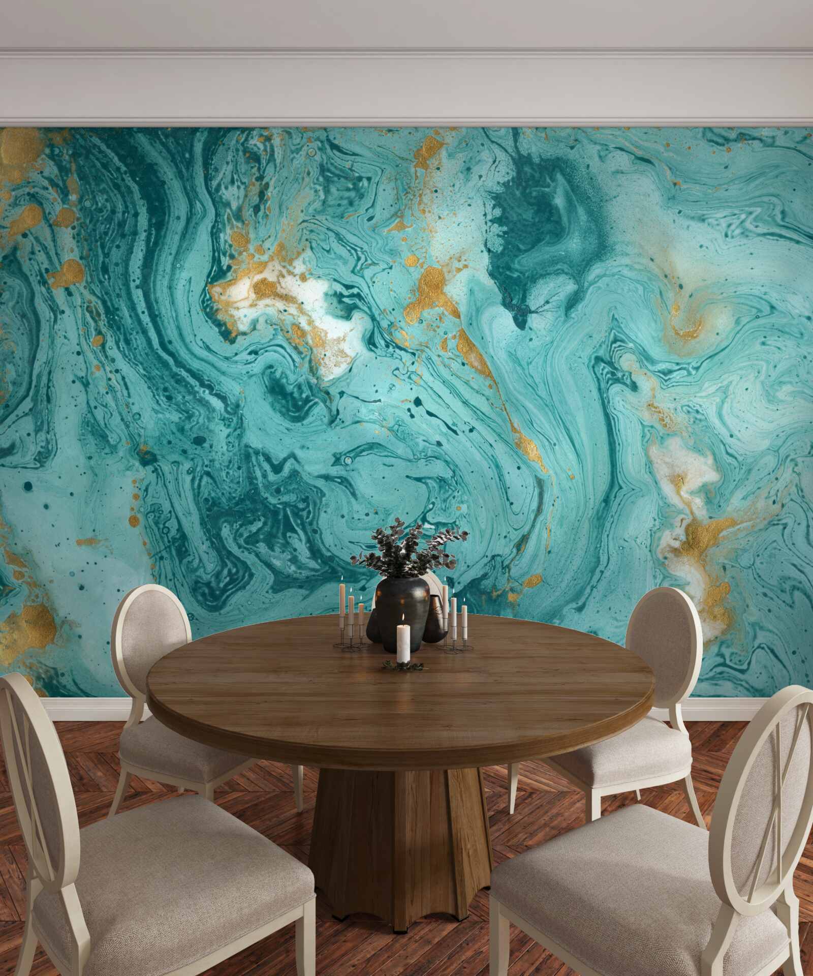 Fototapeta jasne modré vzory na mramore