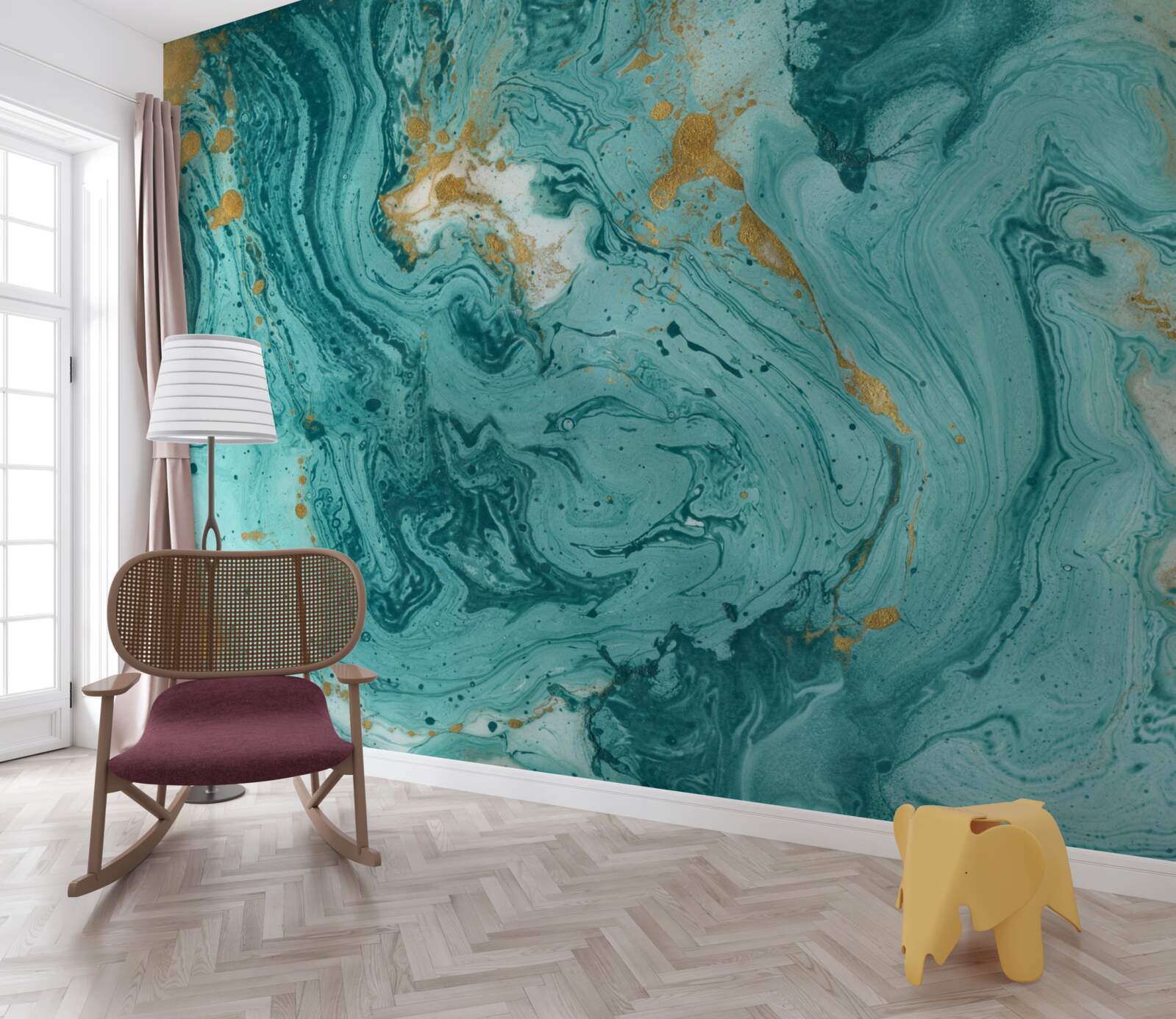 Fototapeta jasne modré vzory na mramore