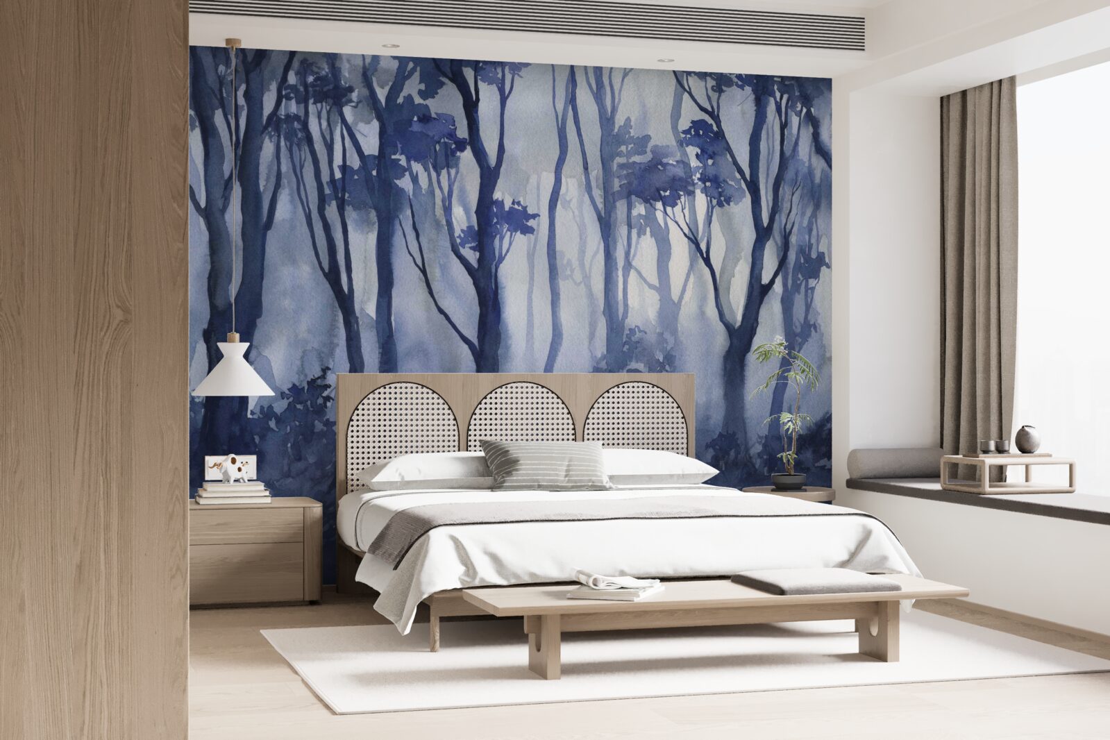 Fototapeta hustá hmla v hustom lese