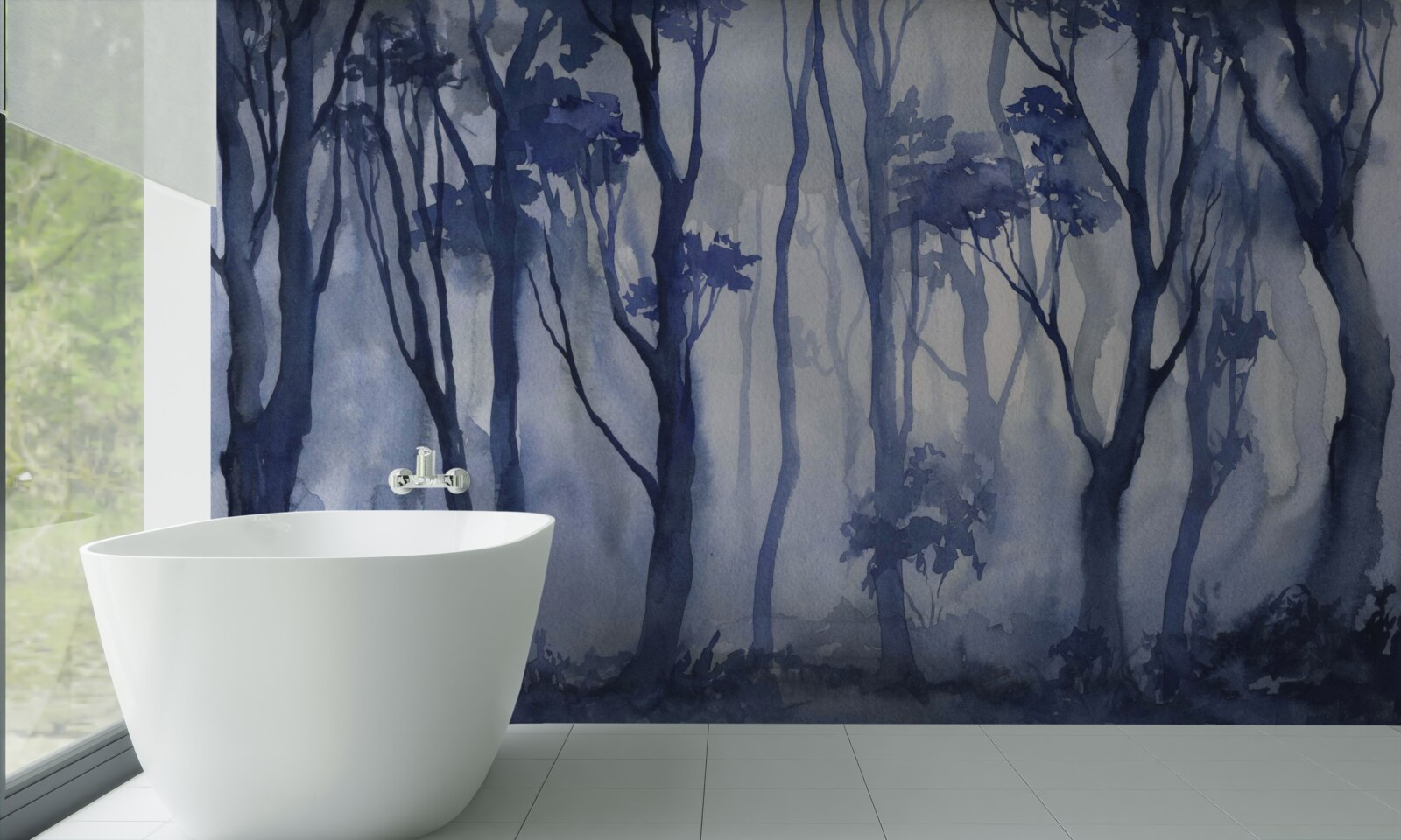 Fototapeta hustá hmla v hustom lese