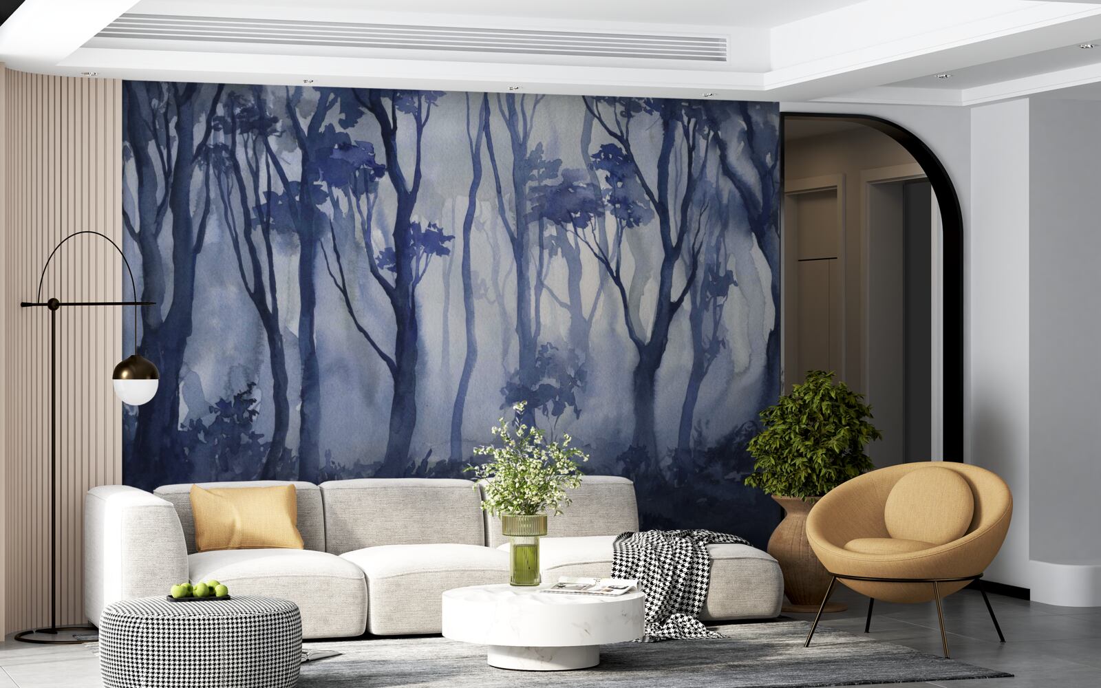 Fototapeta hustá hmla v hustom lese