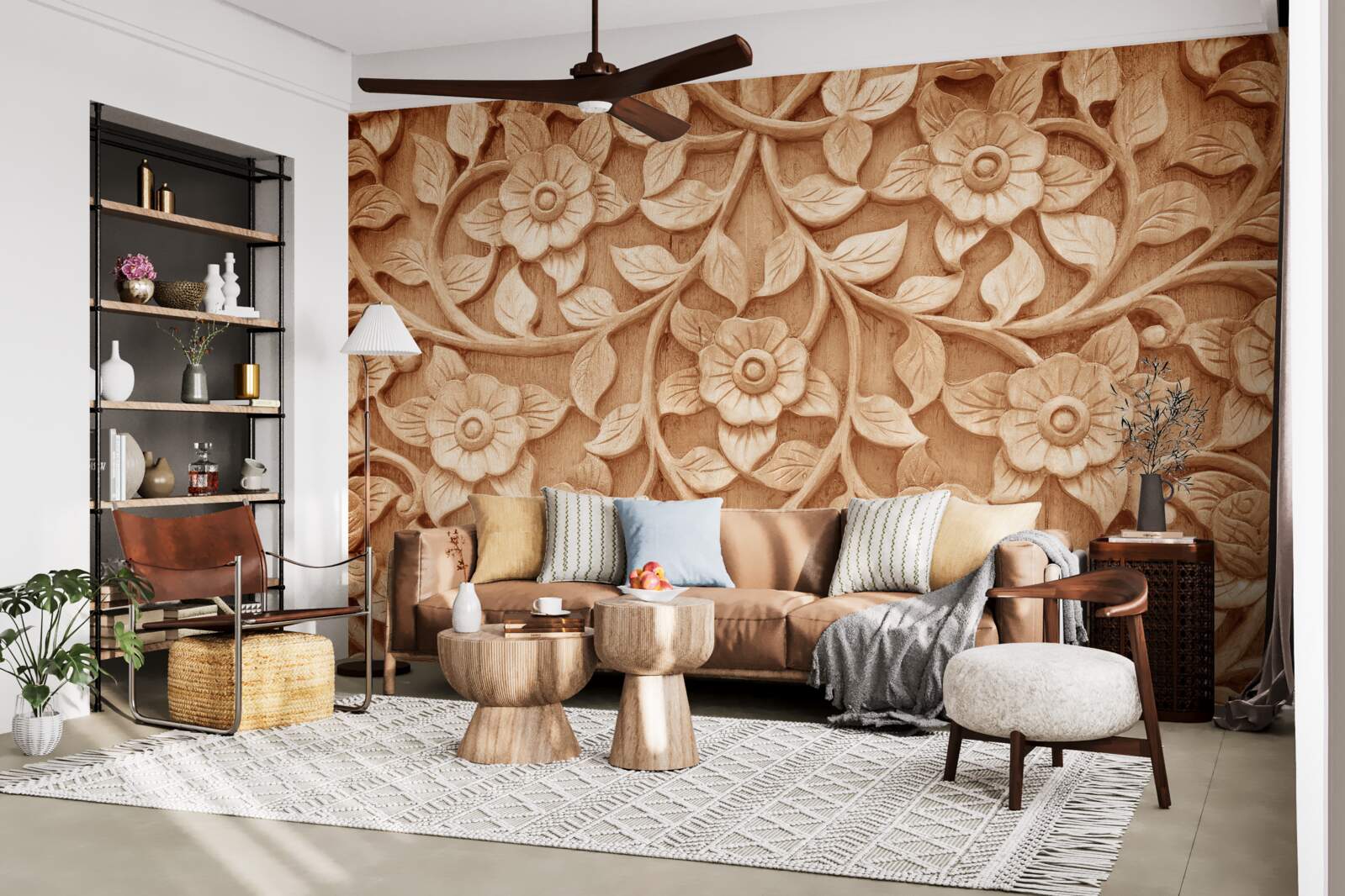 Fototapeta textúra kvetov vyrobených z dreva